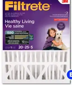 RONA 3M Filtrete Healthy Living 1550 MPR Ultra Allergen Reduction Electrostatic Pleated Air Filter offer