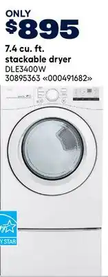 RONA LG 7.4 cu. ft. stackable dryer offer