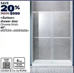 RONA Sutton shower door offer
