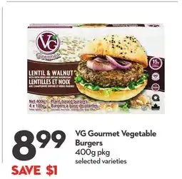 Longo's Vegetable Burgers offer