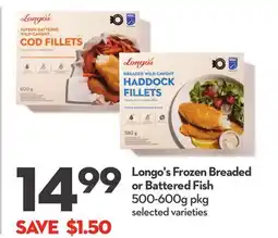 Longo's Frozen Breaded or Battered Fish offer