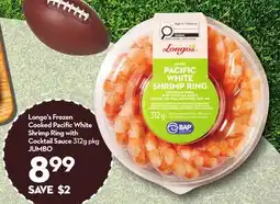 Longo's Longo's Frozen Cooked Pacific White Shrimp Ring with Cocktail Sauce offer