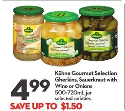 Longo's Gourmet Selection Gherkins, Sauerkraut with Wine or Onions offer