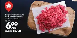 Longo's Medium Ground Beef offer