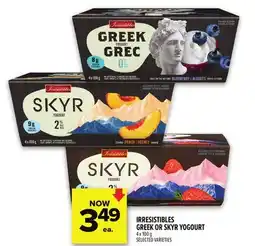 Metro IRRESISTIBLES GREEK OR SKYR YOGOURT offer