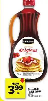 Metro SELECTION TABLE SYRUP offer