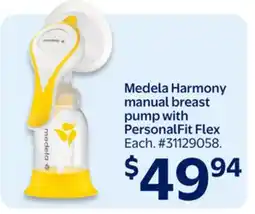 Walmart Medela Harmony manual breast pump with PersonalFit Flex offer
