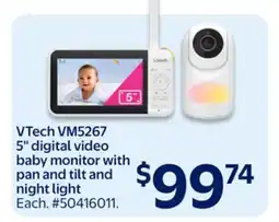 Walmart VTech VM5267 5 digital video baby monitor with pan and tilt and night light offer