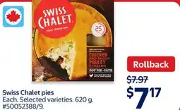 Walmart Swiss Chalet pies offer