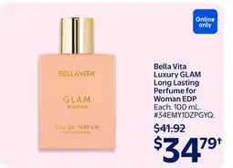 Walmart Bella Vita Luxury GLAM Long Lasting Perfume for Woman EDP offer