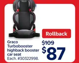 Walmart Graco Turbobooster highback booster car seat offer