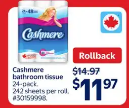 Walmart Cashmere bathroom tissue offer