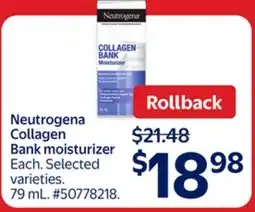 Walmart Neutrogena Collagen Bank moisturizer offer