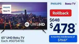 Walmart 65 UHD Roku TV offer