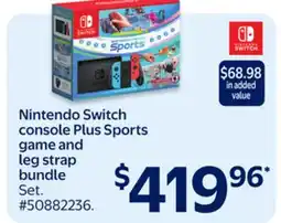 Walmart Nintendo Switch console Plus Sports game and leg strap bundle offer