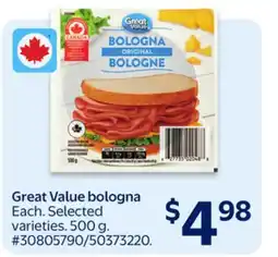 Walmart Great Value bologna offer