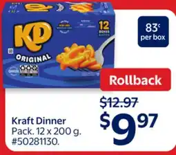 Walmart Kraft Dinner offer