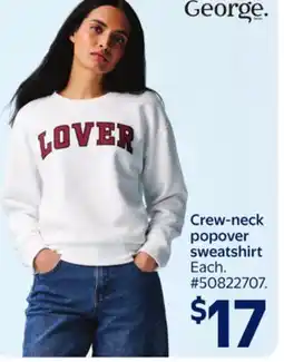 Walmart Crew-neck popover sweatshirt offer