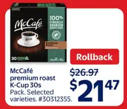 Walmart McCafé premium roast K-Cup 30s offer