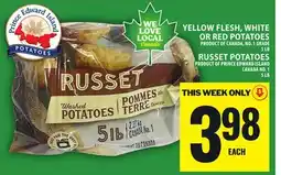 Food Basics YELLOW FLESH, WHITE OR RED POTATOES OR RUSSET POTATOES offer