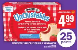 Food Basics SMUCKER'S UNCRUSTABLES SANDWICH offer