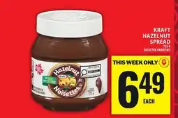 Food Basics KRAFT HAZELNUT SPREAD offer