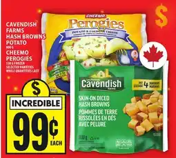 Food Basics CAVENDISH FARMS HASH BROWNS POTATO OR CHEEMO PEROGIES offer