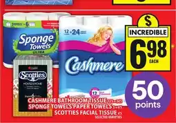 Food Basics CASHMERE BATHROOM TISSUE OR SPONGE TOWELS PAPER TOWELS OR SCOTTIES FACIAL TISSUE offer