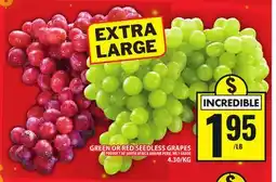 Food Basics GREEN OR RED SEEDLESS GRAPES offer