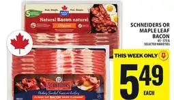 Food Basics SCHNEIDERS OR MAPLE LEAF BACON offer