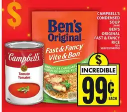 Food Basics CAMPBELL'S CONDENSED SOUP 284 ML BEN'S ORIGINAL FAST & FANCY RICE 132 G offer