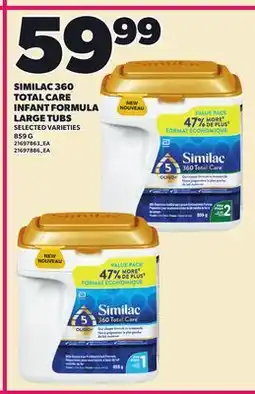 Loblaws SIMILAC 360 TOTAL CARE INFANT FORMULA LARGE TUBS offer