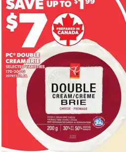 Loblaws PC DOUBLE CREAM BRIE offer
