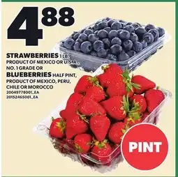 Loblaws STRAWBERRIES 1 LB, BLUEBERRIES HALF PINT offer