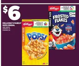 Loblaws KELLOGG'S FAMILY SIZE CEREAL offer