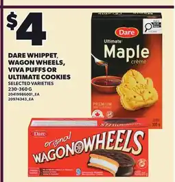 Loblaws DARE WHIPPET, WAGON WHEELS, VIVA PUFFS OR ULTIMATE COOKIES offer