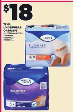 Loblaws TENA UNDERWEAR OR BRIEFS offer