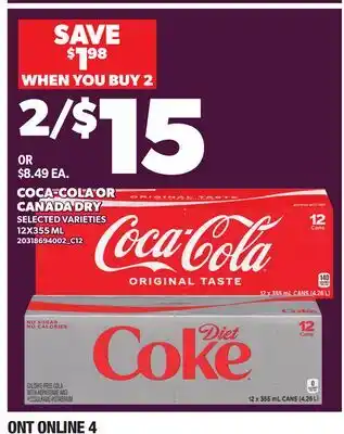 Loblaws COCA-COLA OR CANADA DRY offer