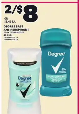 Loblaws DEGREE BASE ANTIPERSPIRANT offer
