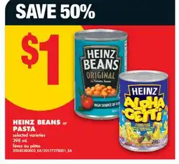 No Frills HEINZ BEANS or PASTA offer