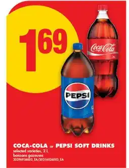 No Frills COCA-COLA or PEPSI SOFT DRINKS offer