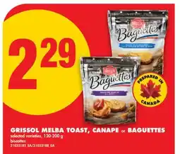 No Frills GRISSOL MELBA TOAST, CANAPE OR BAGUETTES offer