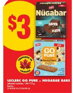 No Frills LECLERC GO PURE or NUGABAR BARS offer