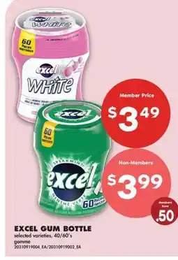 No Frills EXCEL GUM BOTTLE, 40/60'S offer