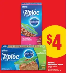 No Frills ZIPLOC STORAGE BAGS, 10-90' s offer
