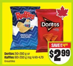 FreshCo Doritos 210-280 g or Ruffles 180-200 g offer