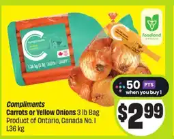 FreshCo Compliments Carrots or Yellow Onions 3 lb Bag Product of Ontario, Canada No. 1 offer