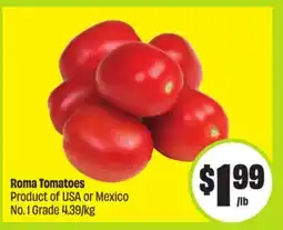 FreshCo Roma Tomatoes Product of USA or Mexico No. 1 Grade 4.39/kg offer