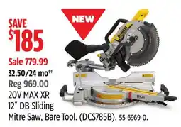 Canadian Tire 20V MAX XR 12˝ DB Sliding Mitre Saw, Bare Tool offer