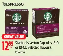 Canadian Tire Starbucks Vertuo Capsules, 8-Ct or 10-Ct offer